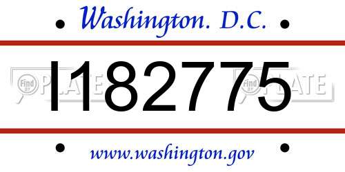 I182775 District Of Columbia License Plate