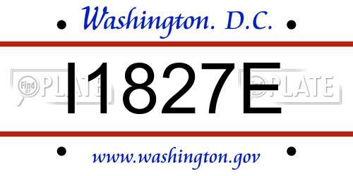 I1827E District Of Columbia License Plate