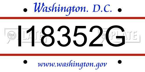 I18352G District Of Columbia License Plate