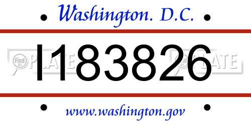 I183826 District Of Columbia License Plate
