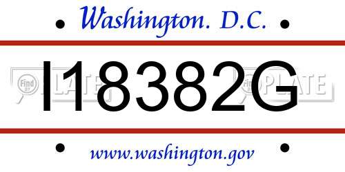I18382G District Of Columbia License Plate