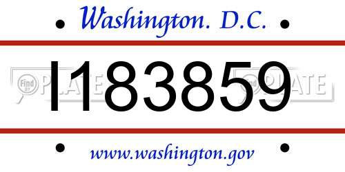 I183859 District Of Columbia License Plate