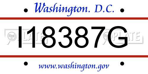 I18387G District Of Columbia License Plate