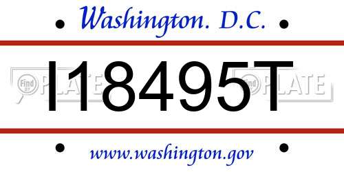 I18495T District Of Columbia License Plate