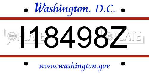 I18498Z District Of Columbia License Plate