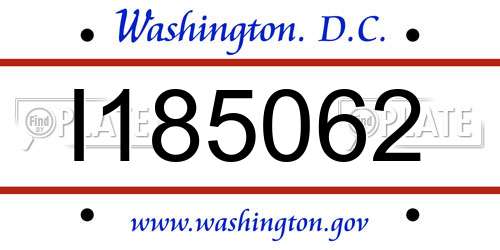 I185062 District Of Columbia License Plate