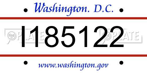 I185122 District Of Columbia License Plate
