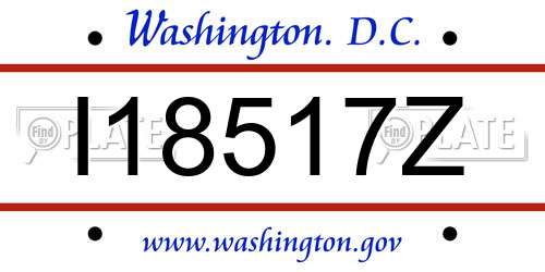 I18517Z District Of Columbia License Plate