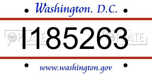 I185263 District Of Columbia License Plate