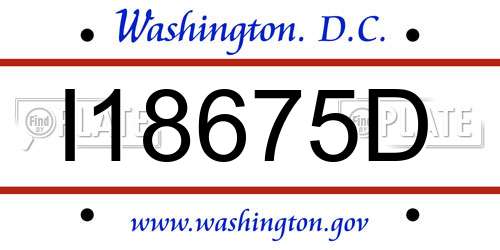 I18675D District Of Columbia License Plate