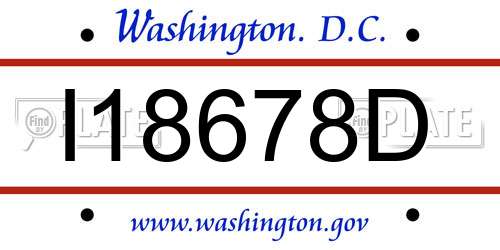 I18678D District Of Columbia License Plate
