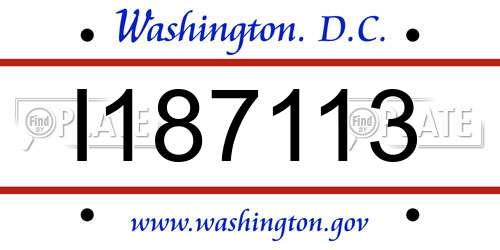I187113 District Of Columbia License Plate
