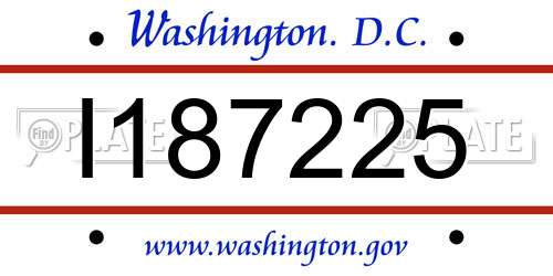I187225 District Of Columbia License Plate