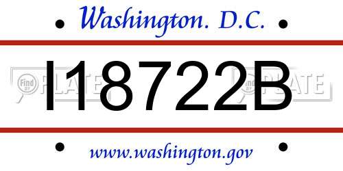 I18722B District Of Columbia License Plate
