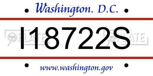 I18722S District Of Columbia License Plate