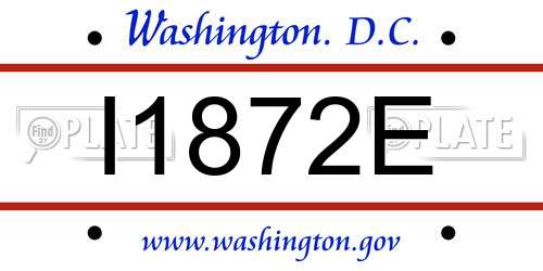 I1872E District Of Columbia License Plate