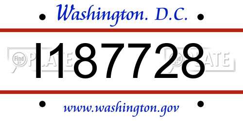 I187728 District Of Columbia License Plate