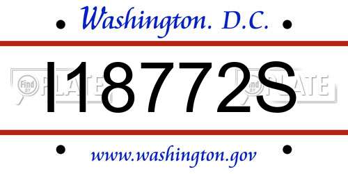 I18772S District Of Columbia License Plate