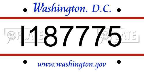 I187775 District Of Columbia License Plate