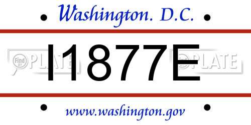 I1877E District Of Columbia License Plate