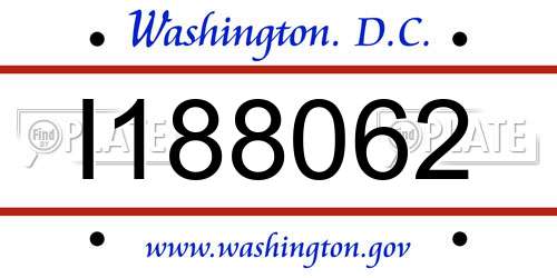 I188062 District Of Columbia License Plate