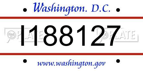 I188127 District Of Columbia License Plate
