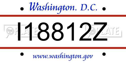 I18812Z District Of Columbia License Plate