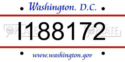 I188172 District Of Columbia License Plate