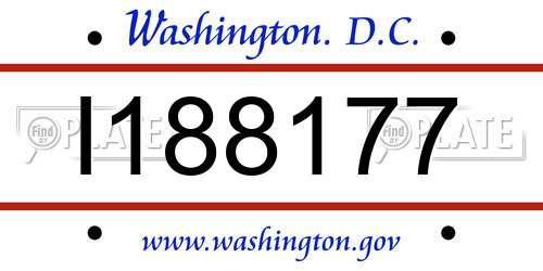I188177 District Of Columbia License Plate