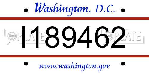 I189462 District Of Columbia License Plate