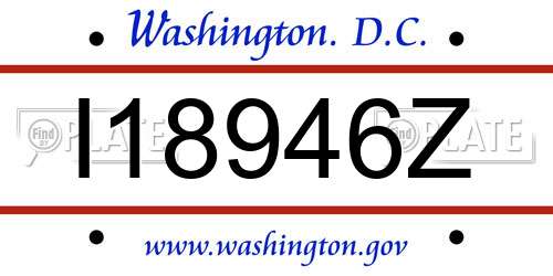 I18946Z District Of Columbia License Plate