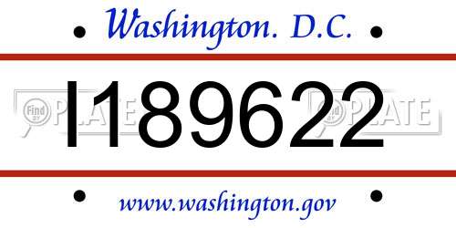I189622 District Of Columbia License Plate