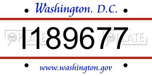 I189677 District Of Columbia License Plate