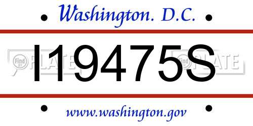I19475S District Of Columbia License Plate