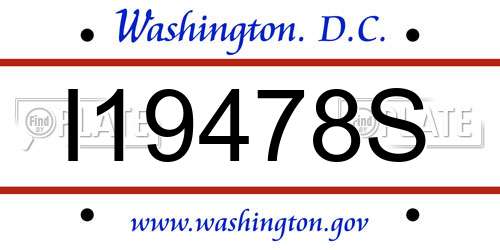 I19478S District Of Columbia License Plate