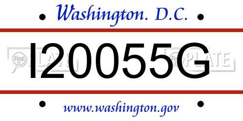 I20055G District Of Columbia License Plate