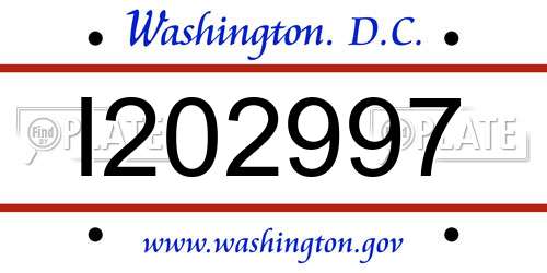 I202997 District Of Columbia License Plate