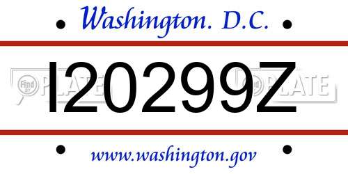 I20299Z District Of Columbia License Plate