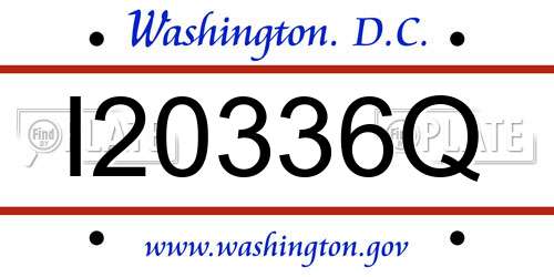 I20336Q District Of Columbia License Plate