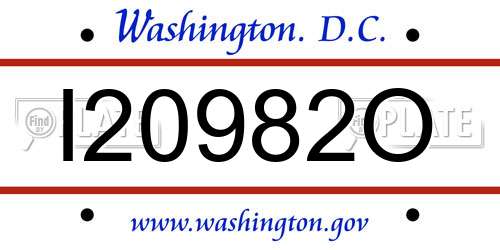 I20982O District Of Columbia License Plate