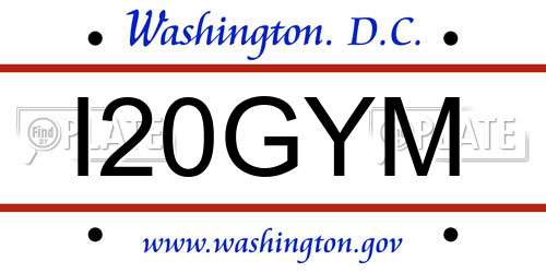 I20GYM District Of Columbia License Plate
