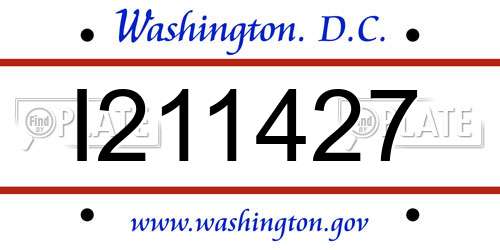 I211427 District Of Columbia License Plate