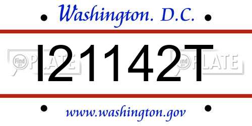 I21142T District Of Columbia License Plate