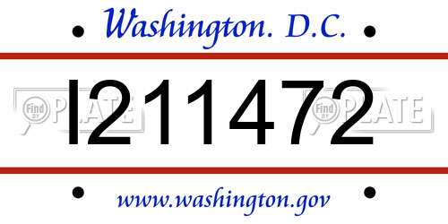 I211472 District Of Columbia License Plate