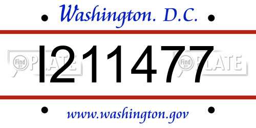 I211477 District Of Columbia License Plate