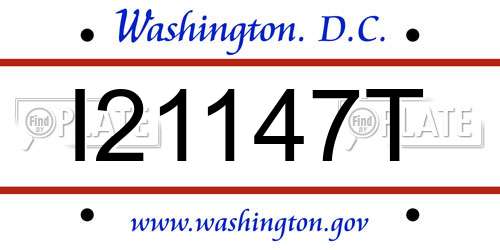 I21147T District Of Columbia License Plate