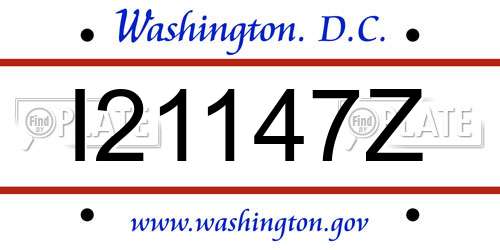 I21147Z District Of Columbia License Plate