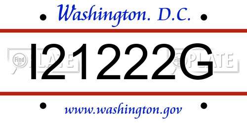 I21222G District Of Columbia License Plate