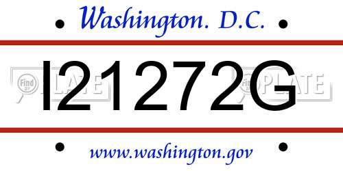 I21272G District Of Columbia License Plate