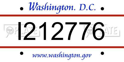 I212776 District Of Columbia License Plate